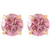 3/8Ct Pink Lab Grown Diamond Screw Back Studs Earrings 14K Yellow Gold