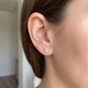1 1/2 Ct Lab Grown Oval Diamond Studs 14k White Gold Earrings