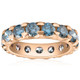 5 Ct Blue Diamond Eternity Ring in White, Yellow, or Rose Gold Lab Grown