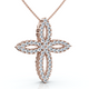 1/2Ct TW Diamond Cross Religious 10k Gold Lab Grown 18" Necklace