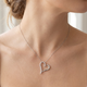 Diamond Heart Pendant Gold Necklace Lab Grown 18"