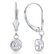 1Ct Diamond Lab Grown Dangle Lever Back Hoop Earrings 14k White Gold