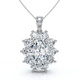 Certified 8 1/2Ct Oval Diamond Pendant 14k Gold Lab Grown 1.25" Tall