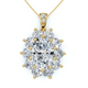 Certified 8 1/2Ct Oval Diamond Pendant 14k Gold Lab Grown 1.25" Tall