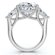 Certified 9 1/2Ct Oval Three Stone Diamond Engagement Ring 14k Gold Lab Grown