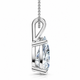 4Ct Solitaire Pear Shape Diamond Pendant Lab Grown 14k Gold 18" Necklace