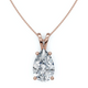 4Ct Solitaire Pear Shape Diamond Pendant Lab Grown 14k Gold 18" Necklace
