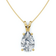 4Ct Solitaire Pear Shape Diamond Pendant Lab Grown 14k Gold 18" Necklace