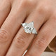 5 1/2Ct Pear & Heart Certified Diamond Engagement Ring Lab Grown