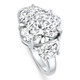 Certified 4.40Ct Oval & Half Moon Diamond Engagement Ring White Gold Lab Grown