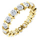 2 1/2 Ct Lab Grown Diamond Bar Set Eternity Ring 14k Yellow Gold