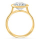 Certified 3.02Ct Portuguese Cut Bezel Diamond Engagement Ring Gold Lab Grown