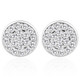 3/8 Ct EX3 Lab Grown Diamond Pave Studs Womens Earrings Lab Grown 14k White Gold 8mm