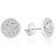 3/8 Ct EX3 Lab Grown Diamond Pave Studs Womens Earrings Lab Grown 14k White Gold 8mm