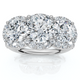 Certified 3 3/4Ct Three Stone Diamond Engagement Ring 14k Gold Lab Grown