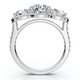 Certified 3 3/4Ct Three Stone Diamond Engagement Ring 14k Gold Lab Grown