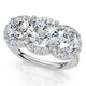 Certified 3 3/4Ct Three Stone Diamond Engagement Ring 14k Gold Lab Grown