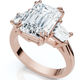 Certified 4.40Ct Emerald Diamond Engagement Ring 14k Gold or Platinum Lab Grown