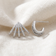 1 Ct Diamond Burst Studs Womens Huggie Earrings 14k White Gold Lab Grown