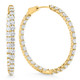 6.50Ct Diamond Hoops 14k Gold Women's Lab Grown Earrings 40mm Tall