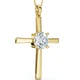 1Ct Diamond Cross Gold 18" Necklace Lab Grown 30mm Tall