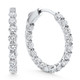 3Ct Round Diamond Hoops 14k Gold 1" Tall Lab Grown