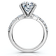 Certified 3Ct Diamond & Baguette Accent Diamond Ring 14k Gold or Pt Lab Grown