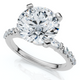 Certified 3Ct Diamond & Baguette Accent Diamond Ring 14k Gold or Pt Lab Grown