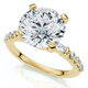 Certified 3Ct Diamond & Baguette Accent Diamond Ring 14k Gold or Pt Lab Grown