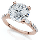 Certified 3Ct Diamond & Baguette Accent Diamond Ring 14k Gold or Pt Lab Grown