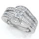 1Ct TW Diamond Engagement Wedding Ring Set Lab Grown