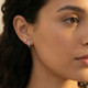 Small Diamond Hoop Earrings 14k White or Yellow Gold Lab Grown 1/2" Tall