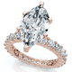 Certified 4.40Ct Marquise Eternity Engagement Ring 14k Gold or Pt Lab Grown