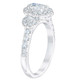 1 1/3Ct Oval Halo 3-Stone Diamond Engagement Ring in 10k White Gold Lab Grown