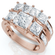 3 1/2Ct Princess Cut Diamond Engagement Ring Set 14k Gold or Platinum Lab Grown