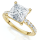 Certified 2 1/3Ct Princess Cut Diamond Engagement Ring 14k Gold or Pt Lab Grown