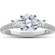 1 1/4 ct Round Diamond 3-Stone Lab Created Eco Friendly Engagement Ring White Gold