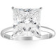 5Ct Princess Solitaire Diamond 14k White Gold Ring