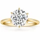 Certified 2 1/2CT Lab Grown Diamond Solitaire Thin Engagement Ring Yellow Gold