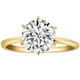 Certified 2 1/2CT Lab Grown Diamond Solitaire Thin Engagement Ring 14k Yellow Gold