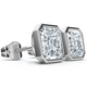 2ct TW Asscher Cut Bezel Diamond Studs 14k Gold Lab Grown
