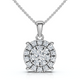 3/8Ct Pave Dangle Disc Pendant 10K Gold Necklace Lab Grown