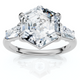 Certified 3 1/2Ct Hexagon Diamond Engagement Ring 14k Gold or Platinum Lab Grown