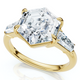 Certified 3 1/2Ct Hexagon Diamond Engagement Ring 14k Gold or Platinum Lab Grown