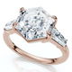 Certified 3 1/2Ct Hexagon Diamond Engagement Ring 14k Gold or Platinum Lab Grown