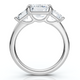 Cert. 5Ct Emerald Cut Diamond Engagement Ring 3-Stone 14k Gold or Pt Lab Grown