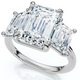 Cert. 5Ct Emerald Cut Diamond Engagement Ring 3-Stone 14k Gold or Pt Lab Grown
