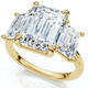 Cert. 5Ct Emerald Cut Diamond Engagement Ring 3-Stone 14k Gold or Pt Lab Grown