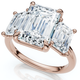 Cert. 5Ct Emerald Cut Diamond Engagement Ring 3-Stone 14k Gold or Pt Lab Grown