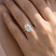Certified 3CT Platinum Oval Diamond 6-Prong Solitaire Engagement Ring Lab Grown